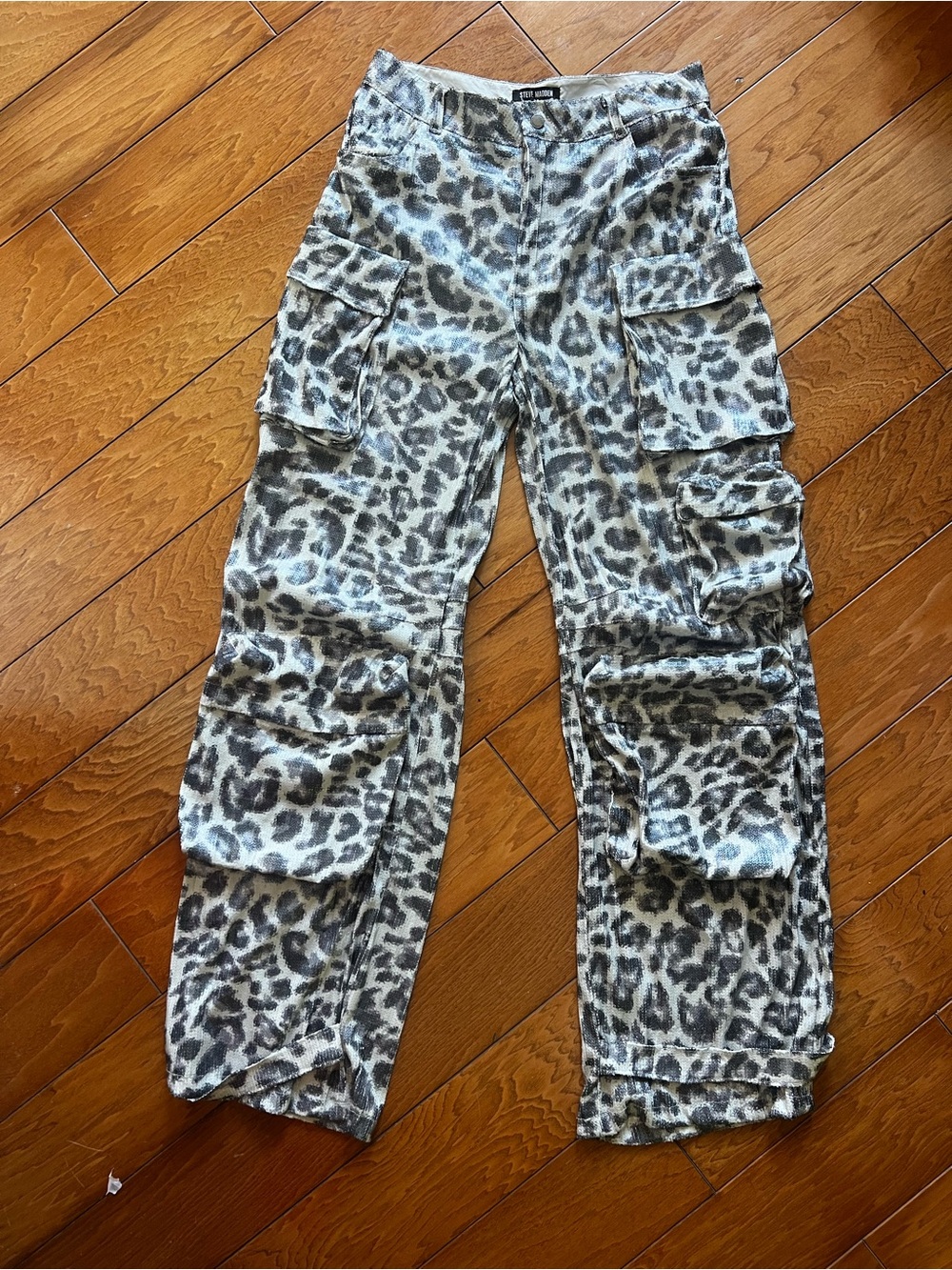 Steve Madden Gray & Black Leopard Print Pants